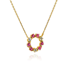 Golden Brilliance Petite Circle Diamond Necklace