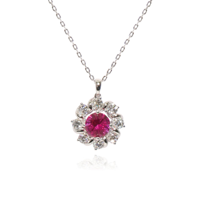 Blooming Radiance Ruby & Diamond Necklace