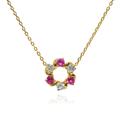 Golden Brilliance Circle Diamond Necklace