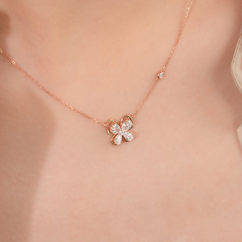 Snowy Butterfly's Dance Necklace