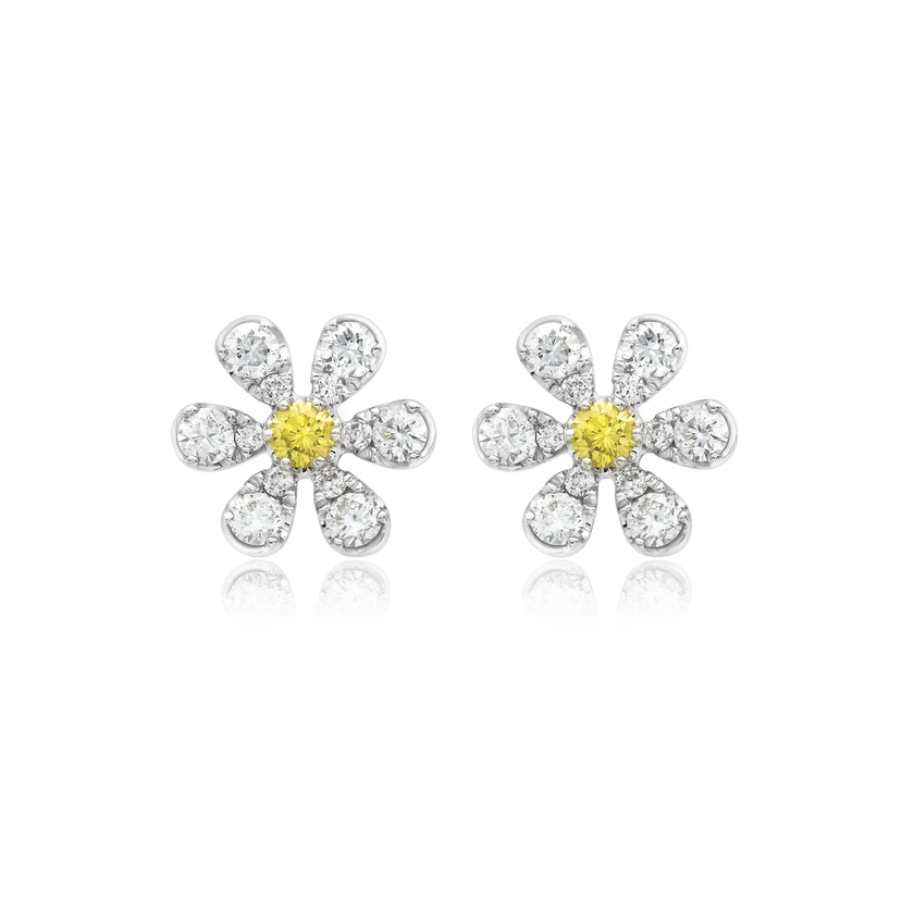 SUNFLOWER DIAMOND EARRINGS