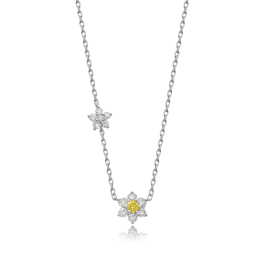 TWIN FLOWER DIAMOND NECKLACE