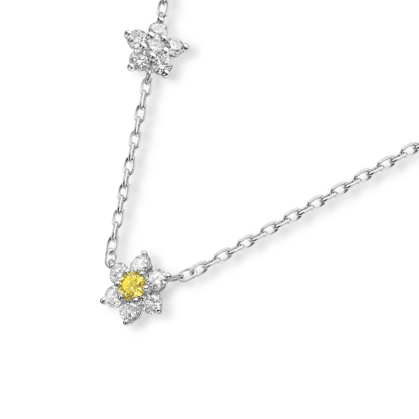 TWIN FLOWER DIAMOND NECKLACE
