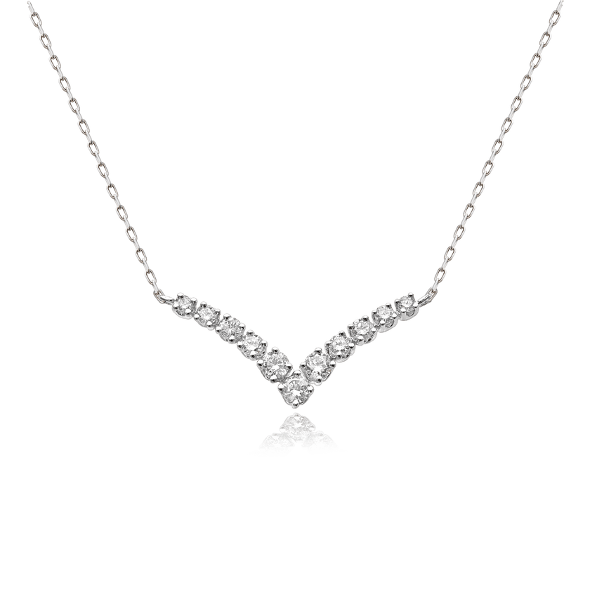 STARDUST TRAIL PLATINUM DIAMOND NECKLACE[14K]