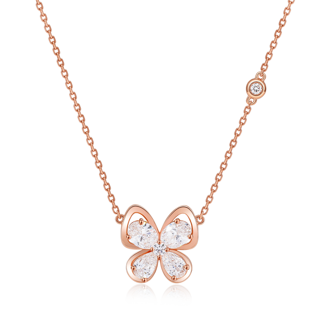 Snowy Butterfly's Dance Nacklace