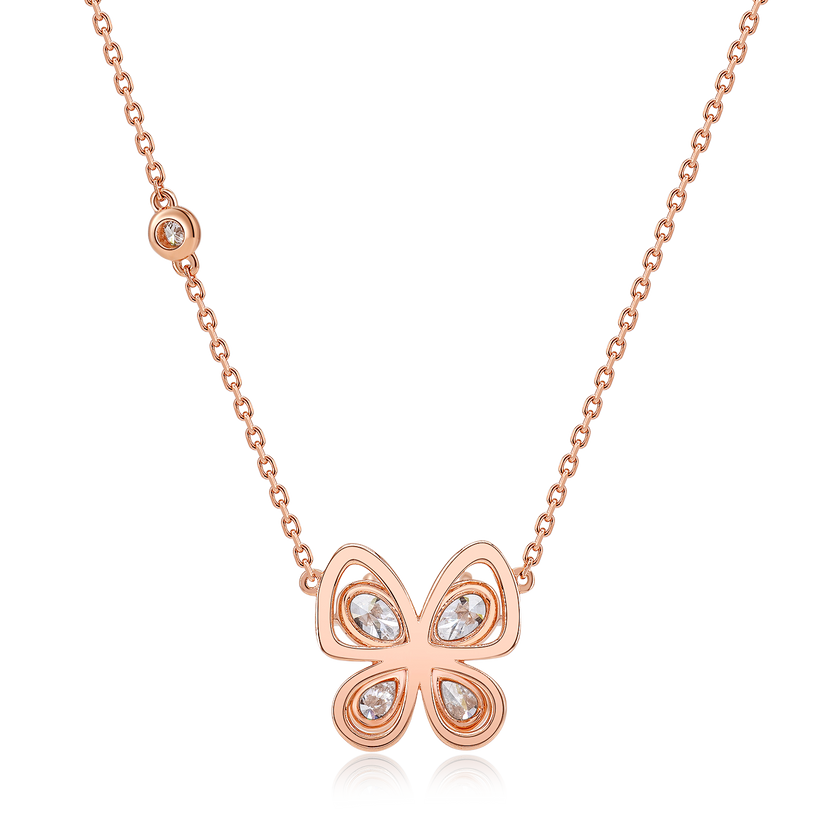 Snowy Butterfly's Dance Necklace