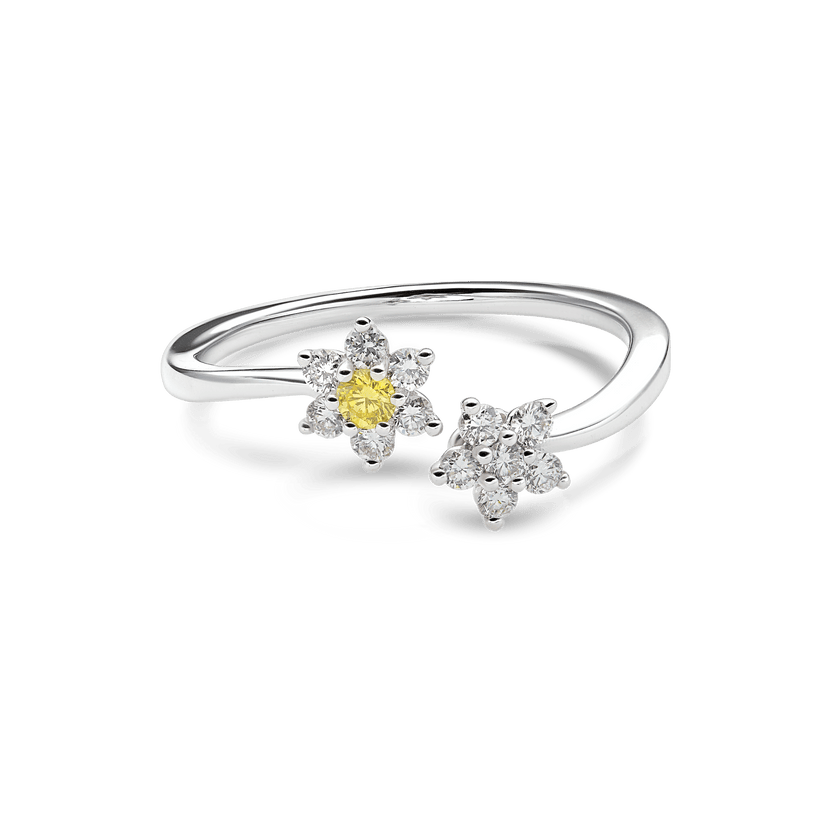 TWIN FLOWER DIAMOND RING