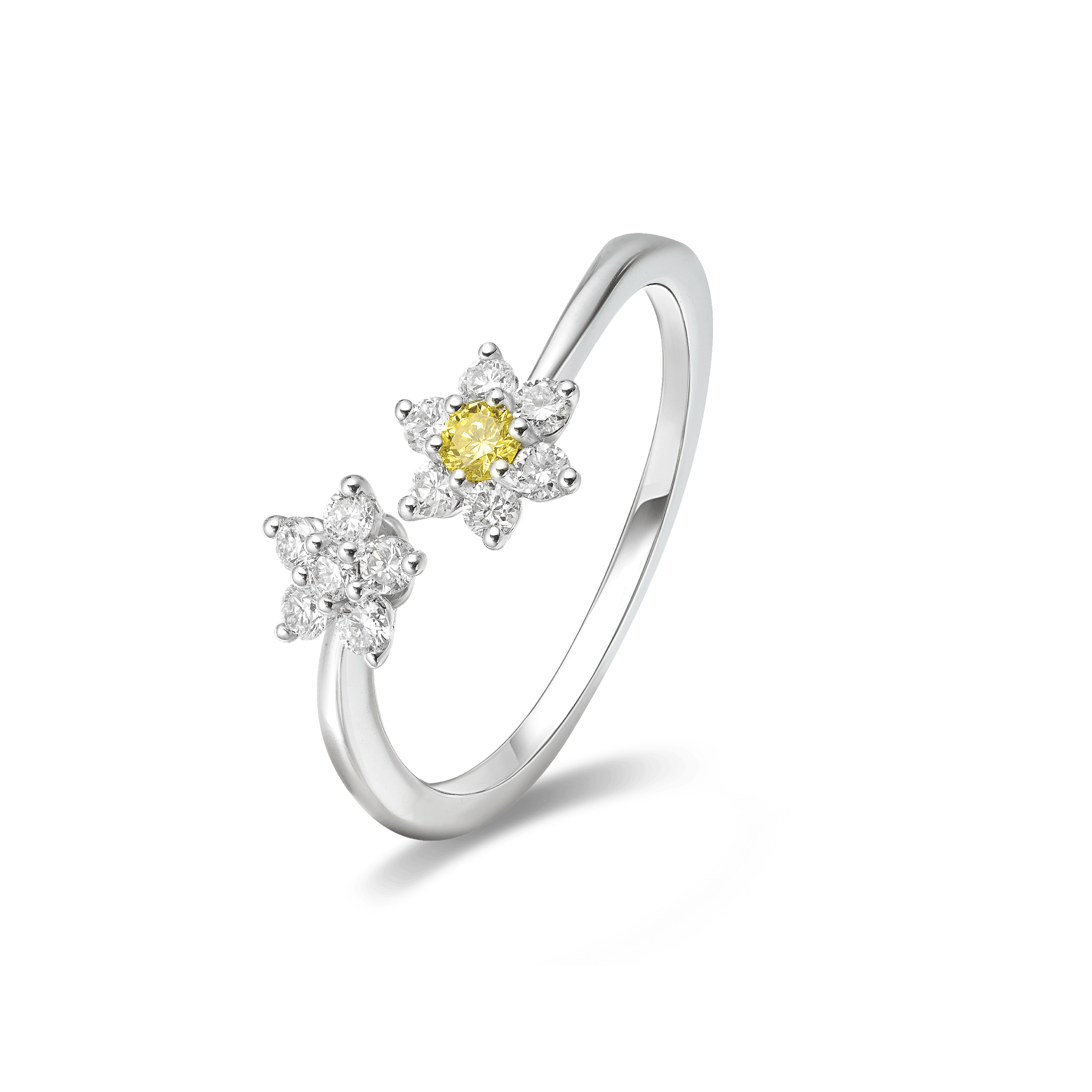 TWIN FLOWER DIAMOND RING
