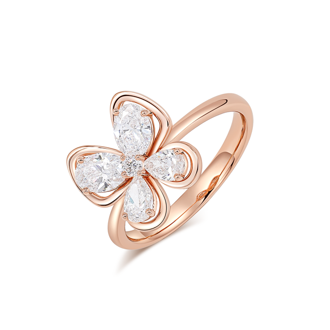 Snowy Butterfly's Dance Ring